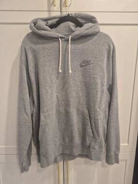 Nike Heather Gray Pullover Hoodie with Small Chest Logo